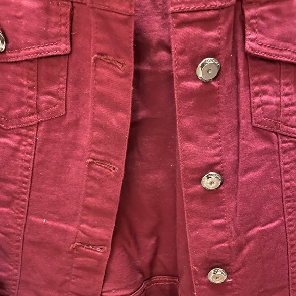 Denim, Jean Jacket., beautiful maroon, great condition. - Picture 2 of 5